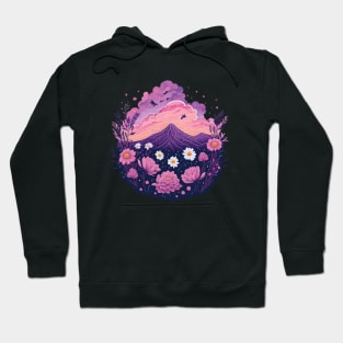 Aesthetic Mountain and Flowers Hoodie